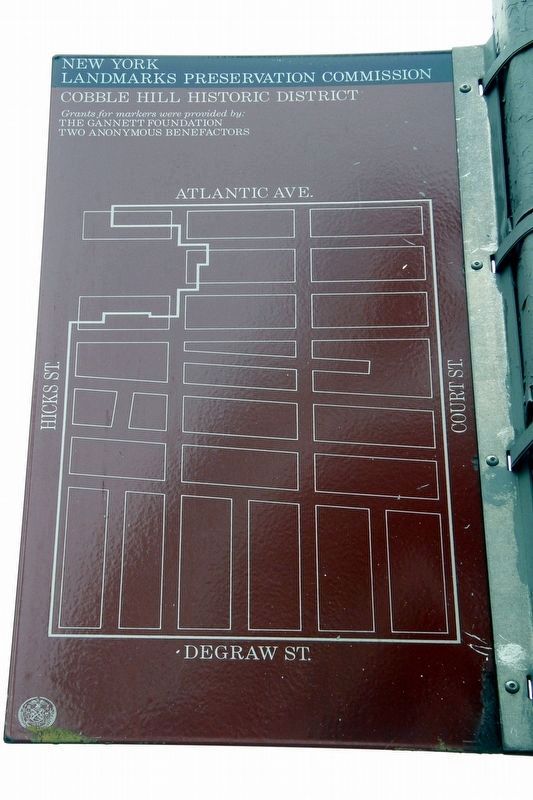 Cobble Hill Historic District Marker. Click for full size. Cobble Hill Historic District Marker image. Click for full size.