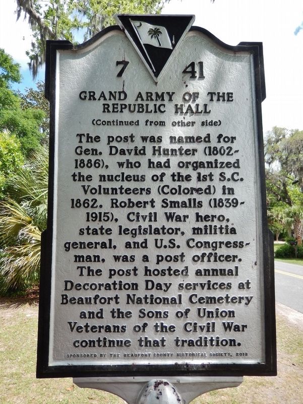 Grand Army of the Republic Hall Marker<br>(<i>side 2 • faces south • hall on left</i>) image. Click for full size.