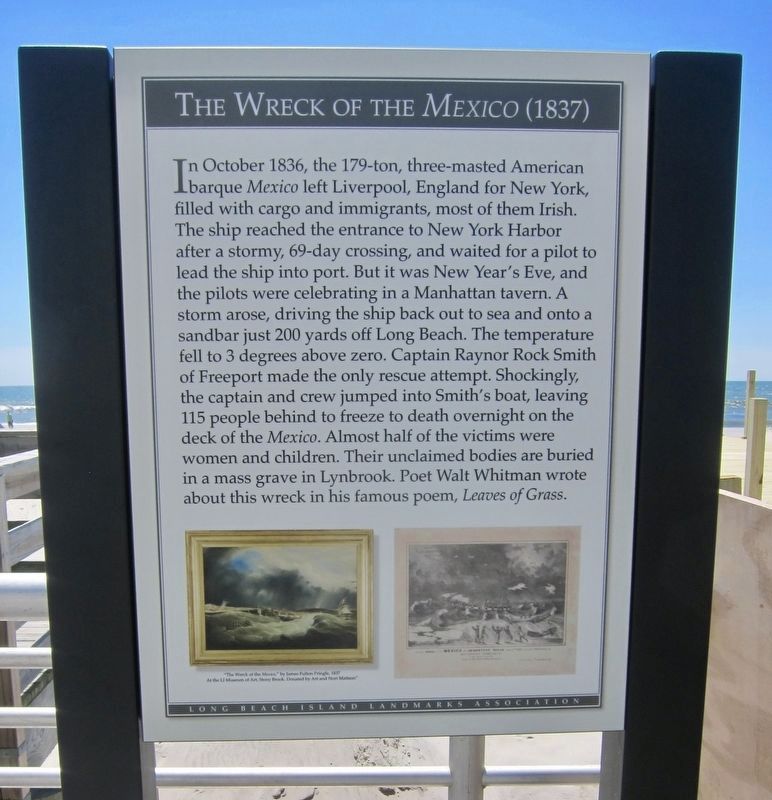 Wreck of the <i>Mexico</i> (1837) Marker image. Click for full size.