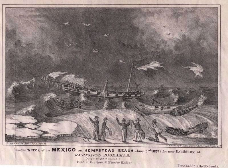 Wreck of the <i>Mexico</i> Engraving image. Click for full size.