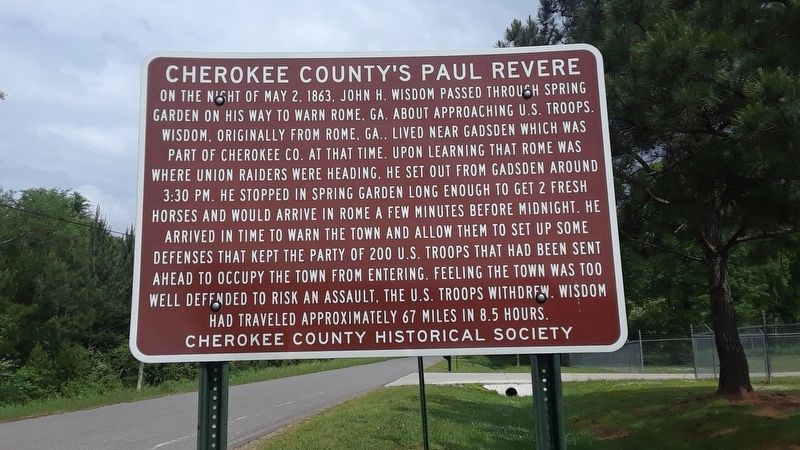 Cherokee County's Paul Revere Marker image. Click for full size.