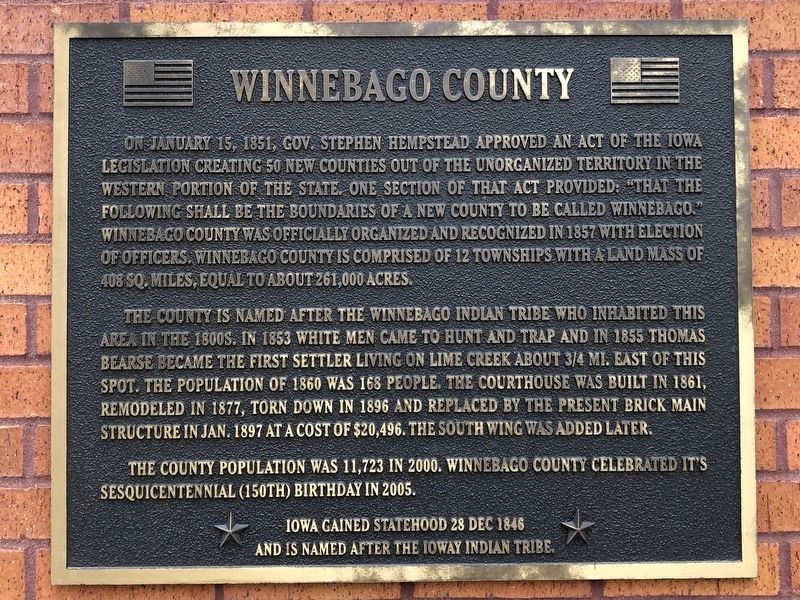 Winnebago County Marker image. Click for full size.