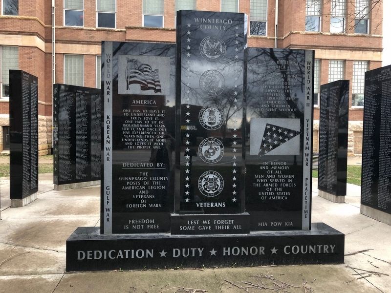 Winnebago County, Iowa Veterans Memorial image. Click for full size.