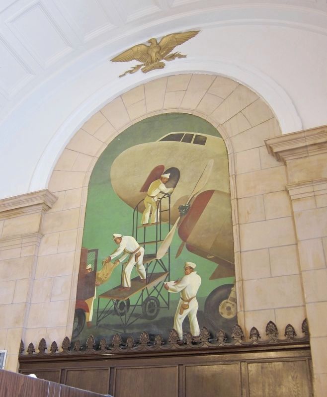 <i>Air Mail</i>, Interior mural by William Gropper, 1938 image. Click for full size.