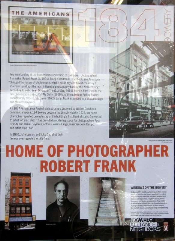 Home Of Photographer Robert Frank Marker image. Click for full size.