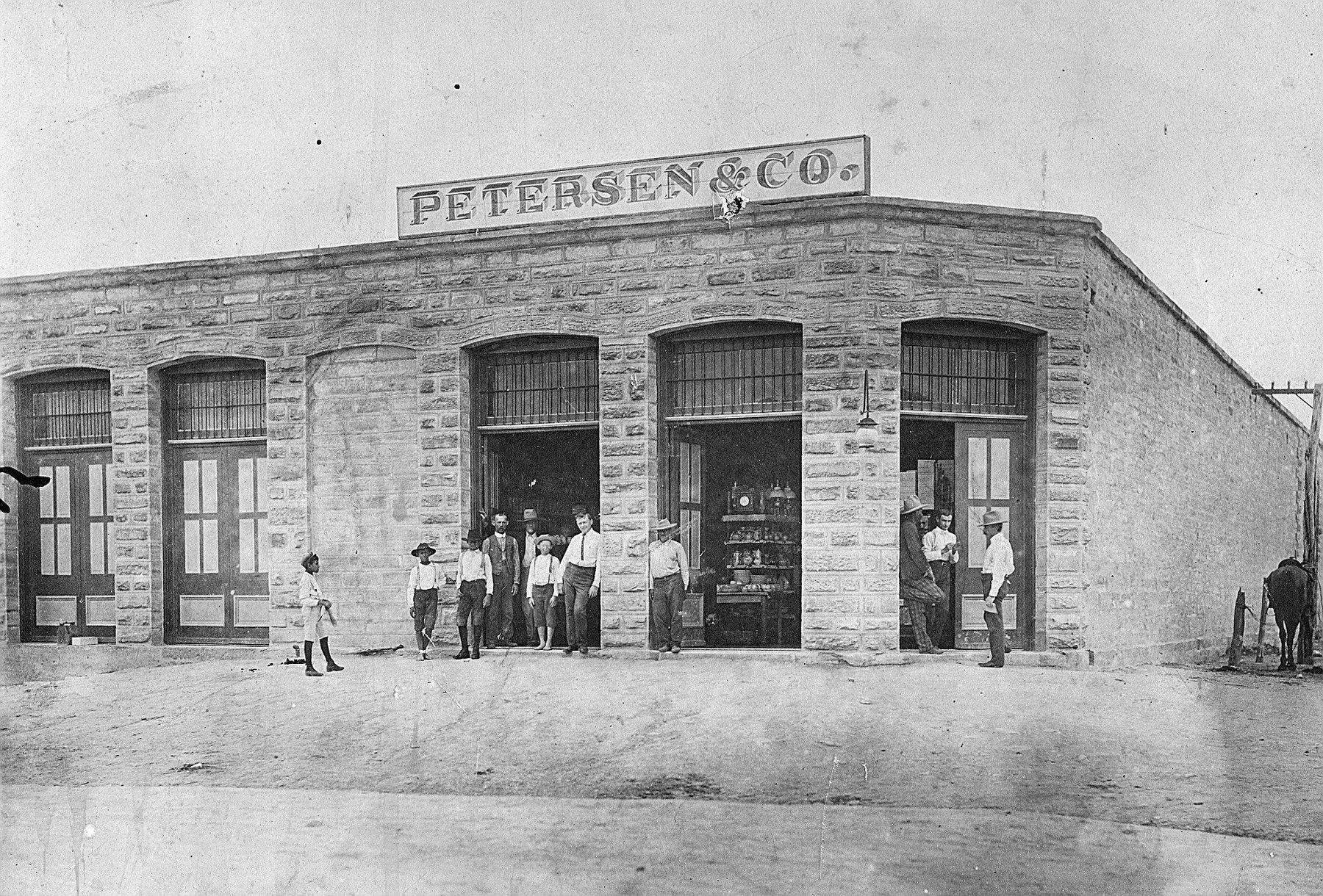 Historic view of the Petersen Building, circa 1890s image. Click for full size.