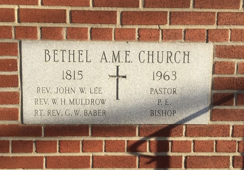 Bethel A.M.E. Church Dedication Stone image. Click for full size.