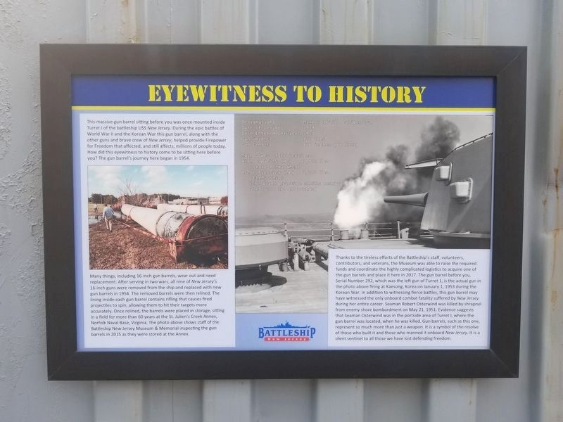 Eyewitness to History Marker image. Click for full size.