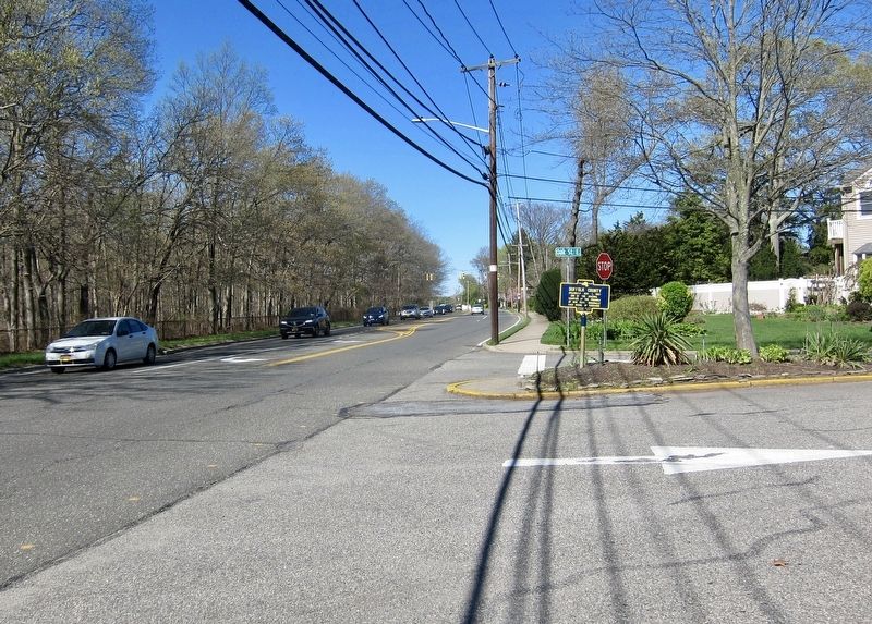 Suffolk County Marker - wide view, looking northeast on Melville Road image. Click for full size.