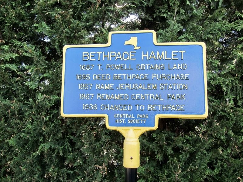 Bethpage Hamlet Marker image. Click for full size.