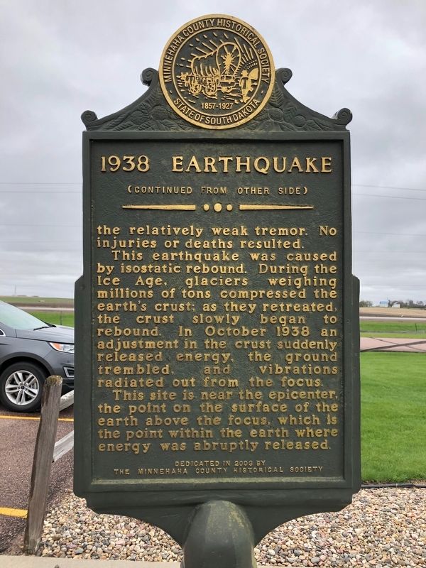 1938 Earthquake Marker image. Click for full size.