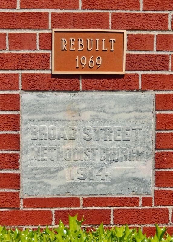 Broad Street Methodist Church Cornerstone image. Click for full size.