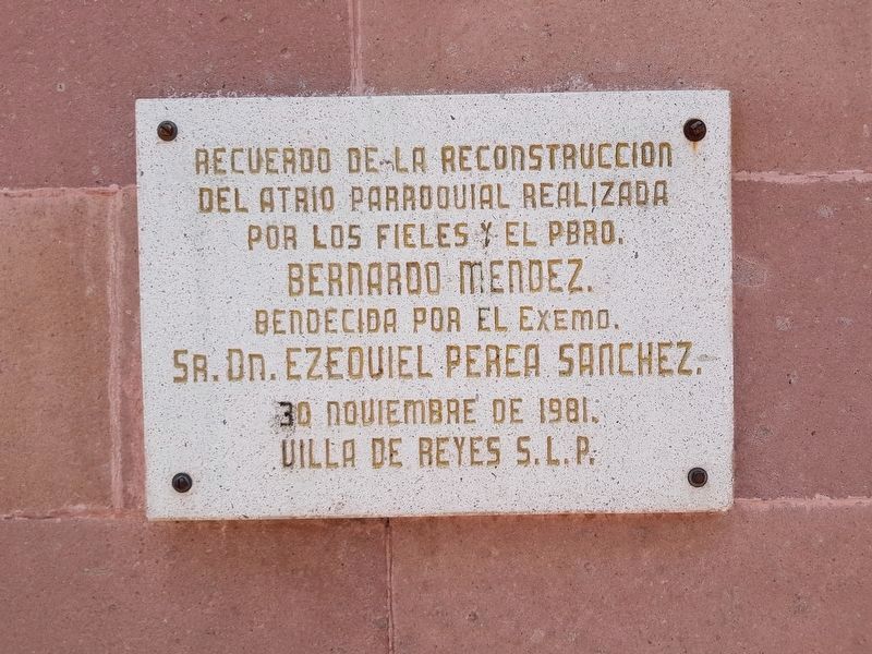 An additional marker on the 1981 remodeling of the atrium of Saint Francis of Assisi Parish image. Click for full size.
