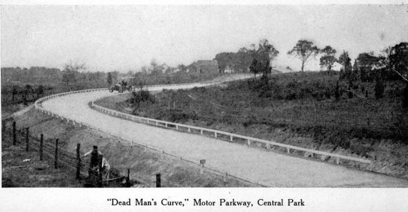 <i>Long Island Motor Parkway; Dead Man's Curve</i> image. Click for full size.