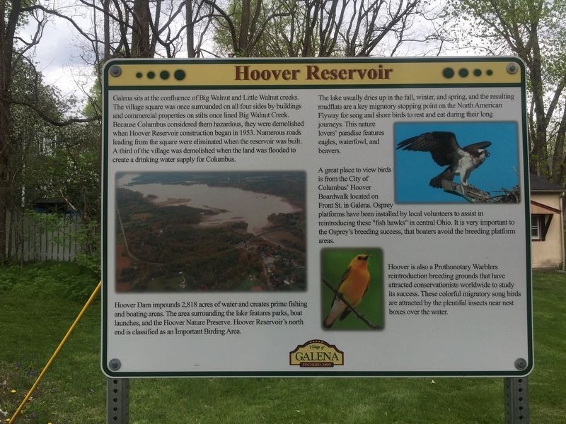 Hoover Reservoir Marker image. Click for full size.