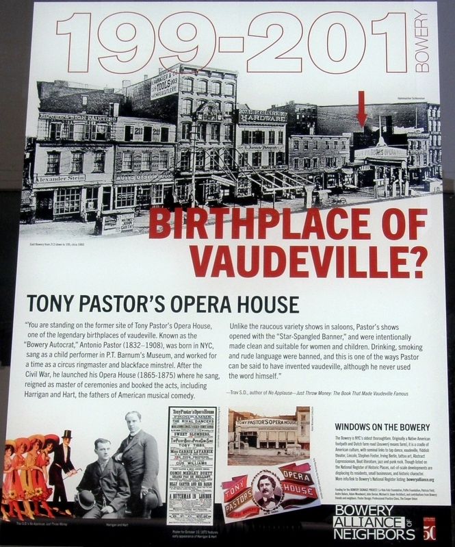 Birthplace Of Vaudeville? Marker image. Click for full size.