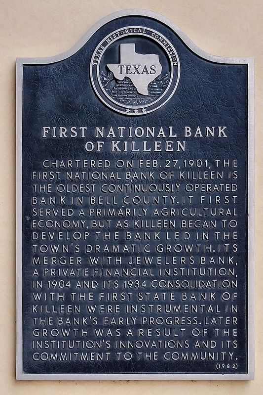 First National Bank of Killeen Marker image. Click for full size.