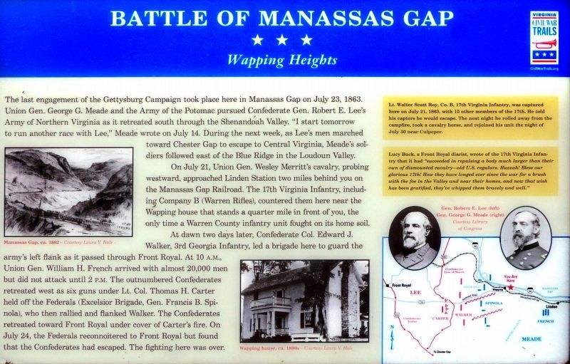 Battle of Manassas Gap Marker image. Click for full size.