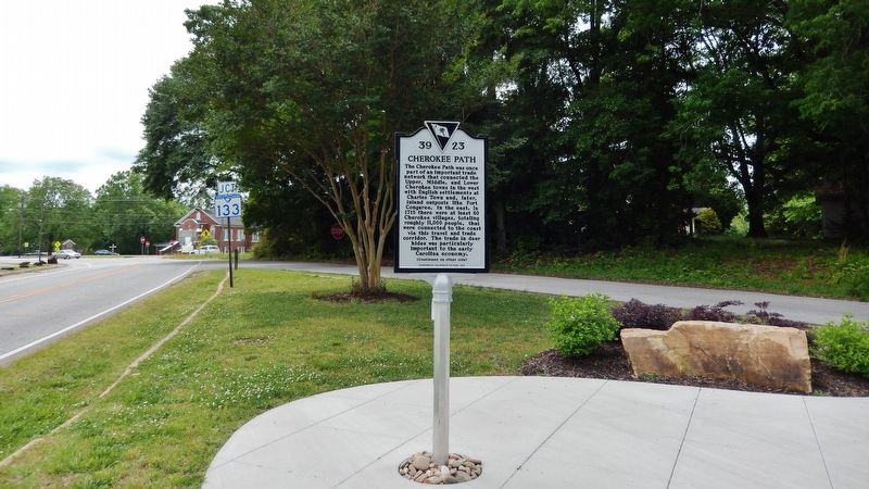 Cherokee Path Marker (<i>identical marker; located at Lusk Road & Main Street intersection</i>) image. Click for full size.