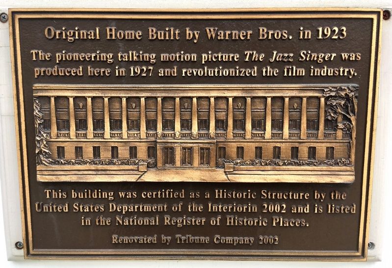 Warner Brothers Studio Marker image. Click for full size.
