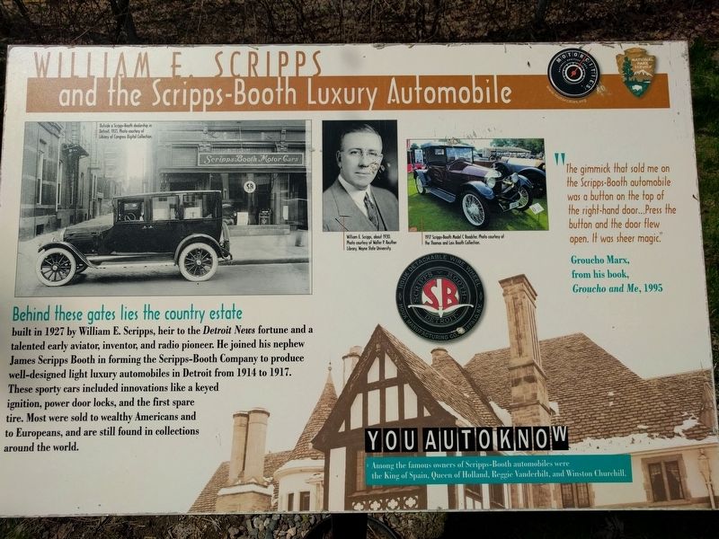 William E. Scripps and the Scripps-Booth Luxury AutomobileMarker image. Click for full size.