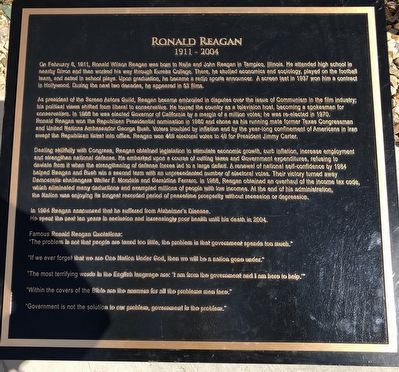 Ronald Reagan Marker. Click for full size. Ronald Reagan Marker image. Click for full size.