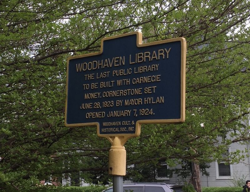 Woodhaven Library Marker image. Click for full size.