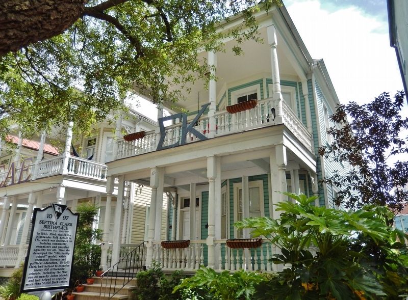 Septima Clark Birthplace Marker (<i>side 2; wide view</i>) image. Click for full size.