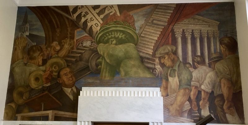 Woodhaven Post Office - Ben Shahn mural image. Click for full size.