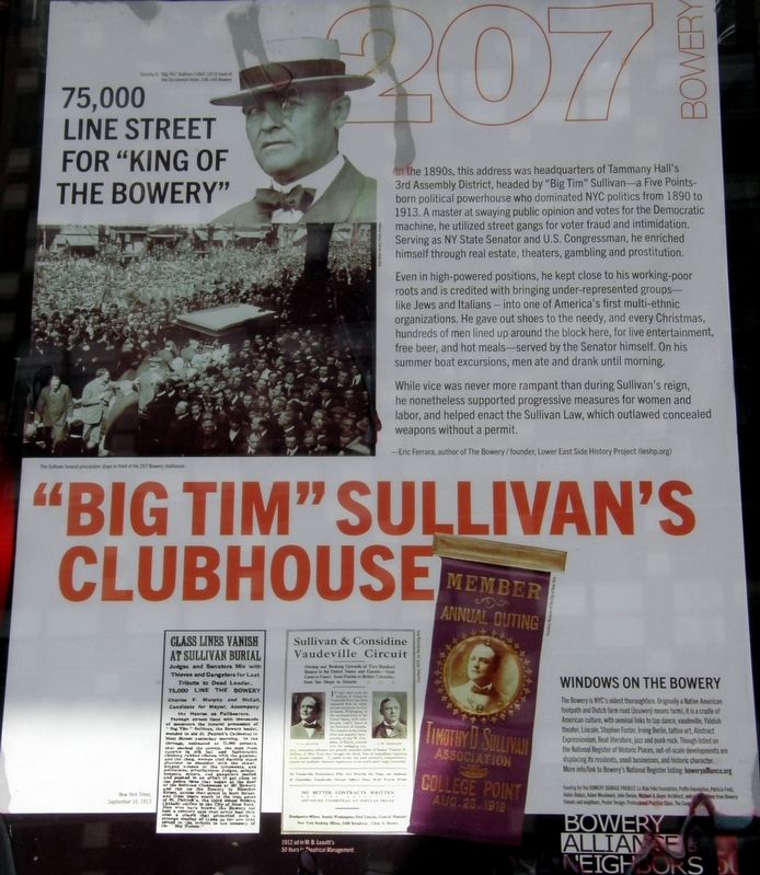 “Big Tim” Sullivans Clubhouse Marker image. Click for full size.