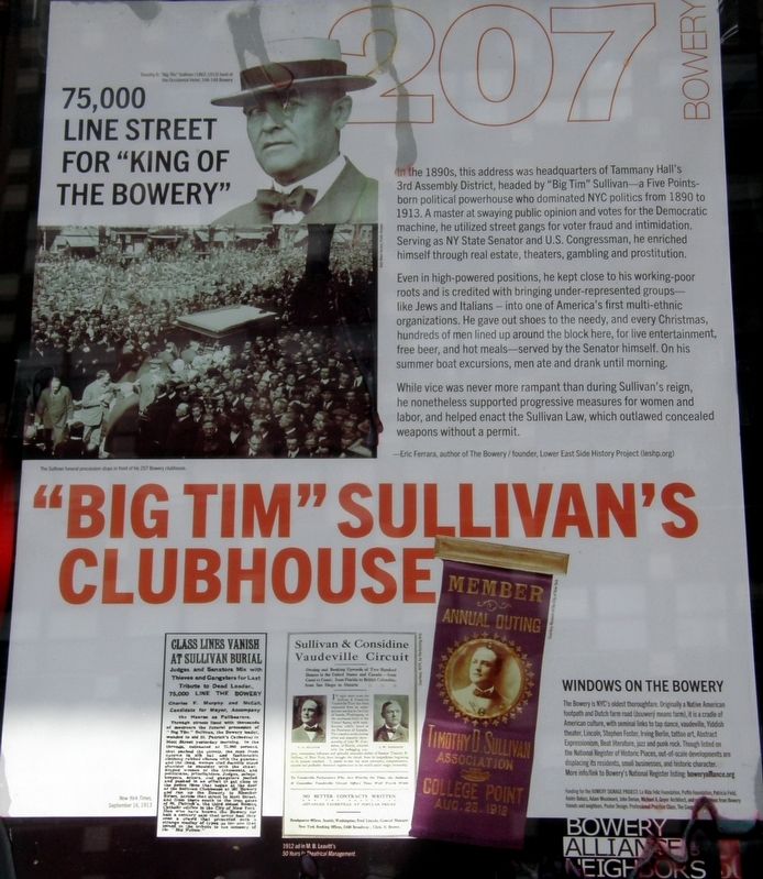 “Big Tim” Sullivan’s Clubhouse Marker. Click for full size. “Big Tim” Sullivan’s Clubhouse Marker image. Click for full size.