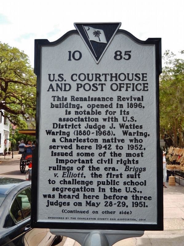 U.S. Courthouse & Post Office Marker<br>(<i>side 1 • faces north • courthouse on right</i>) image. Click for full size.