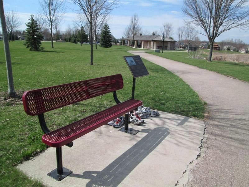 Maureen Mengelt Memorial, with marker in new location image. Click for full size.