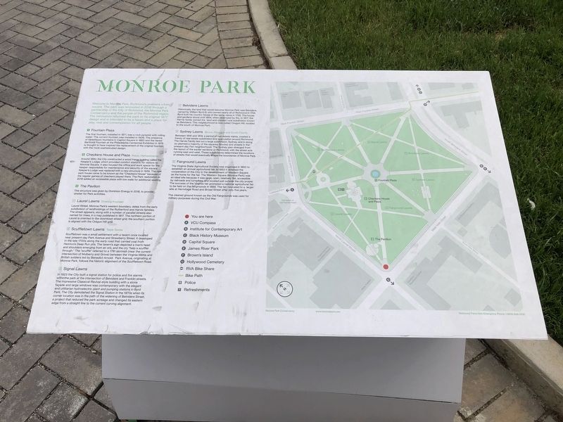 Monroe Park Marker. Click for full size. Monroe Park Marker image. Click for full size.