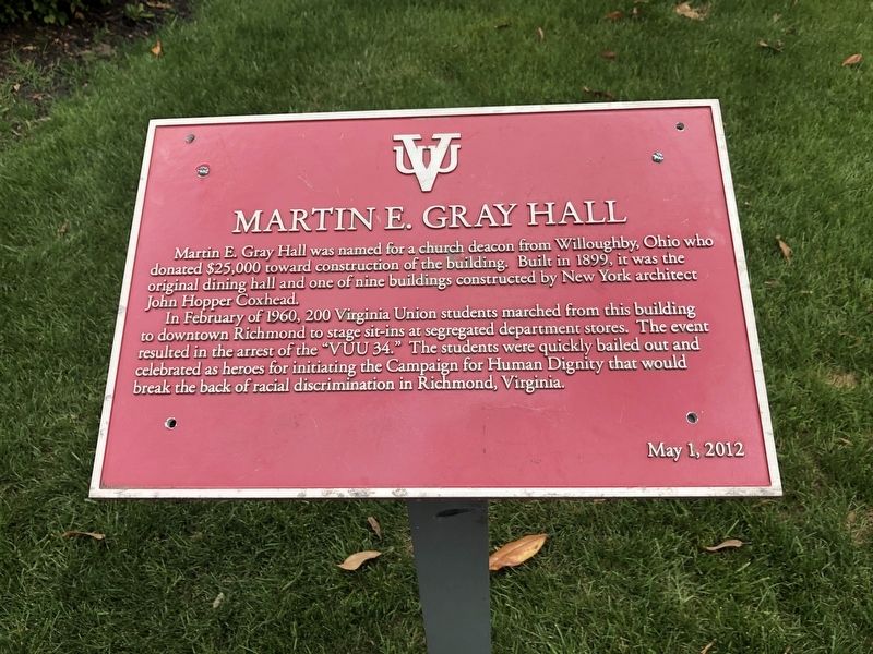 Martin E. Gray Hall Marker image. Click for full size.
