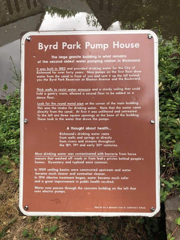 Byrd Park Pump House Marker image. Click for full size.