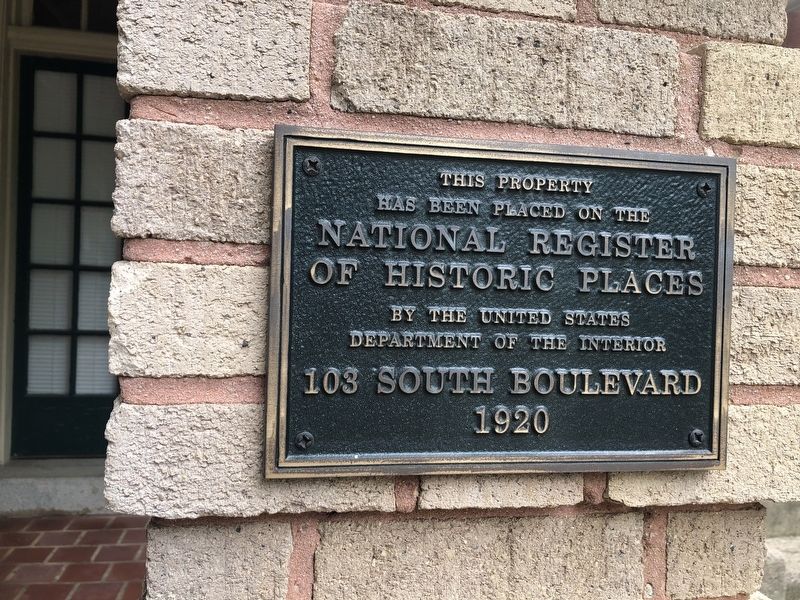 103 South Boulevard Marker image. Click for full size.