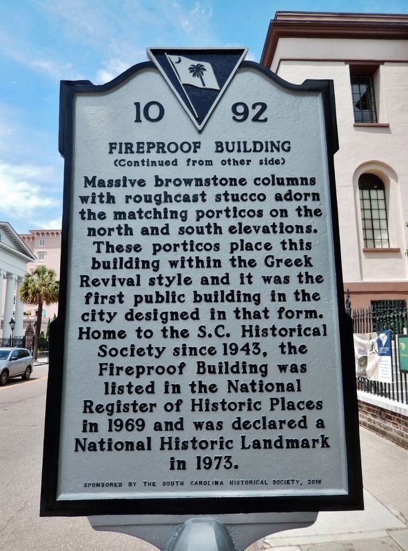 Fireproof Building Marker<br>(<i>side 2 • faces south • Fireproof Building on right</i>) image. Click for full size.