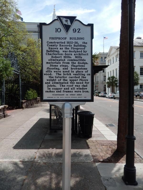 Fireproof Building Marker<br>(<i>tall view looking south along Meeting Street</i>) image. Click for full size.