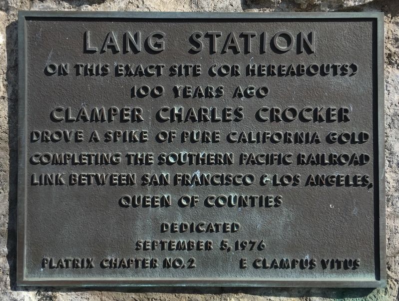 Lang Station Marker image. Click for full size.