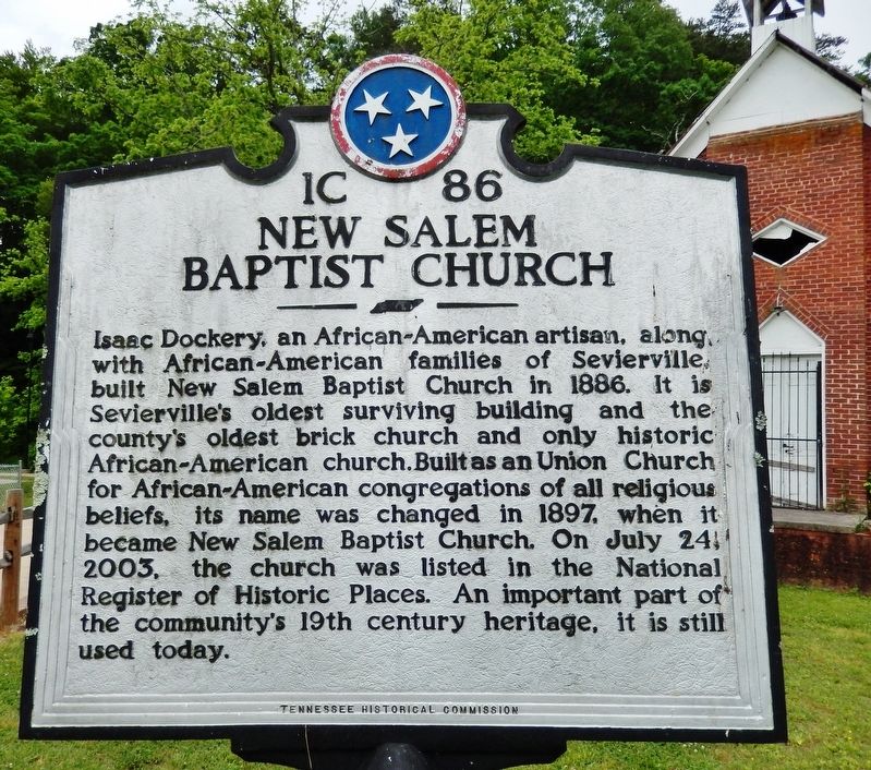 New Salem Baptist Church Marker image. Click for full size.