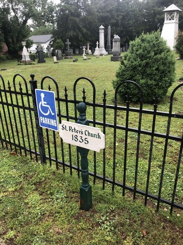 Sign at the entrance of the church grounds. Click for full size. Sign at the entrance of the church grounds image. Click for full size.