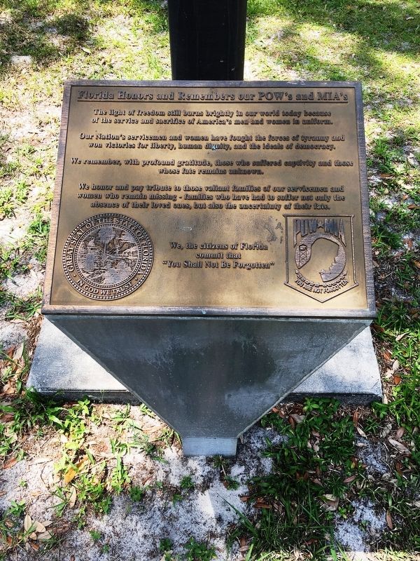 Florida Honors and Remembers our POW’s and MIA’s Marker. Click for full size. Florida Honors and Remembers our POW’s and MIA’s Marker image. Click for full size.