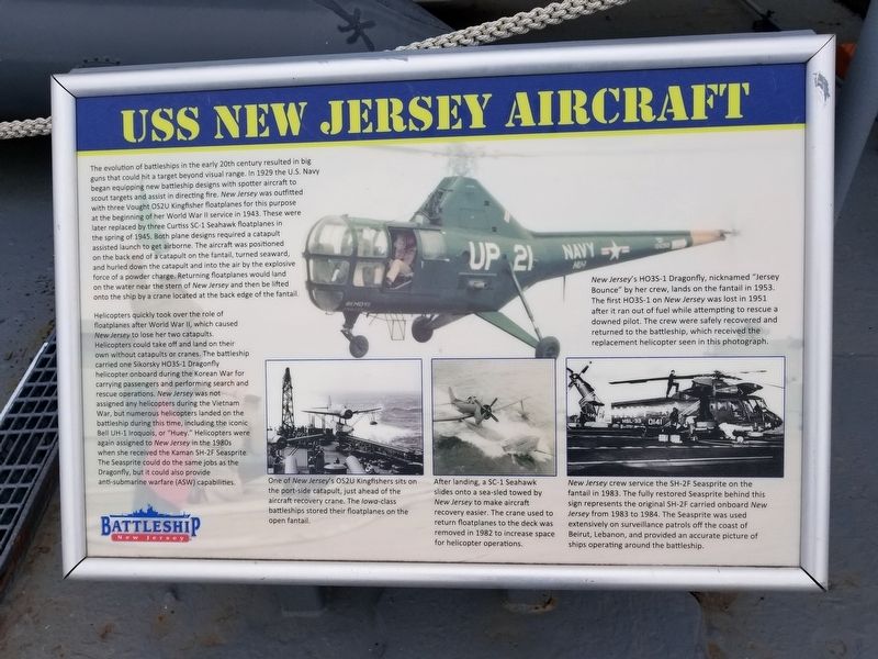 USS New Jersey Aircraft Marker. Click for full size. USS New Jersey Aircraft Marker image. Click for full size.