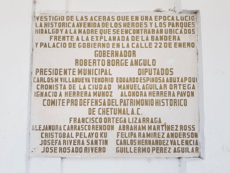 Remnants of Chetumal's Sidewalks Marker. Click for full size. Remnants of Chetumal's Sidewalks Marker image. Click for full size.