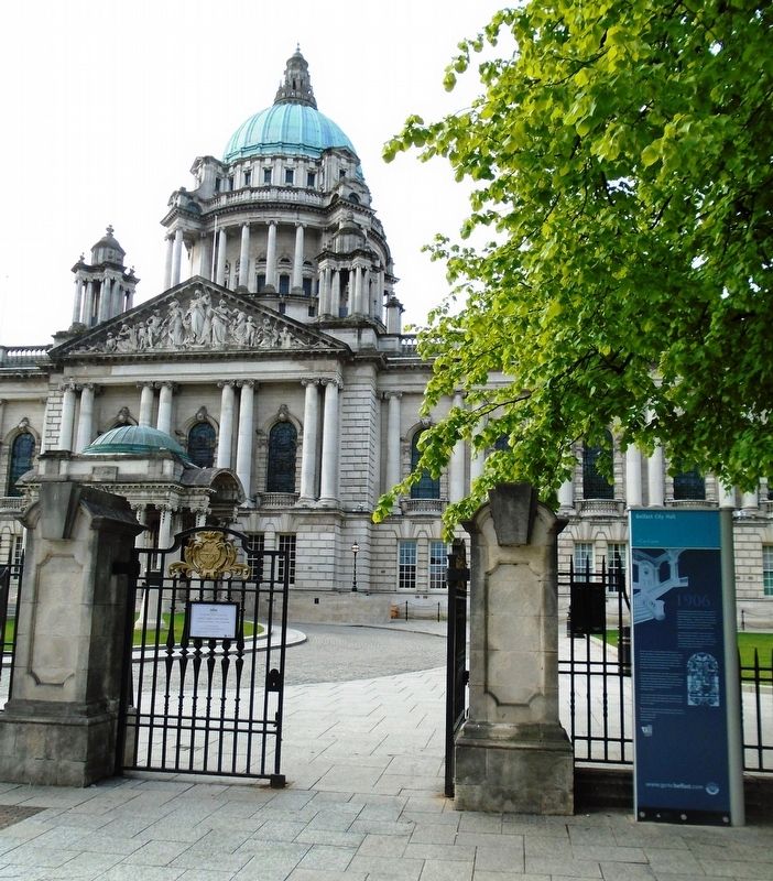 Belfast City Hall Marker. Click for full size. Belfast City Hall Marker image. Click for full size.