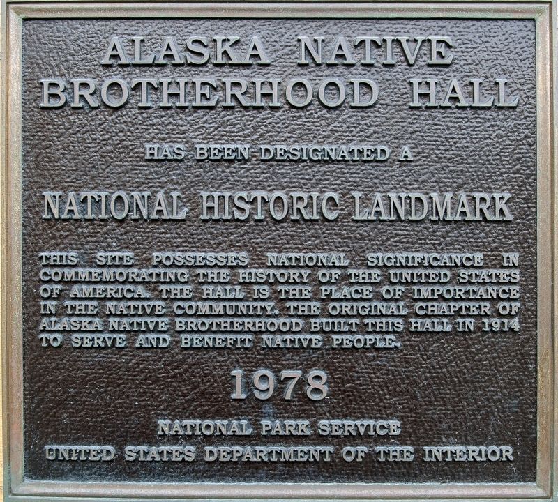 Alaska Native Brotherhood Hall Marker image. Click for full size.