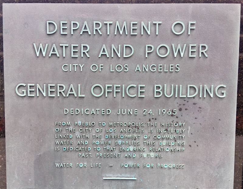 Dept. of Water & Power Marker image. Click for full size.