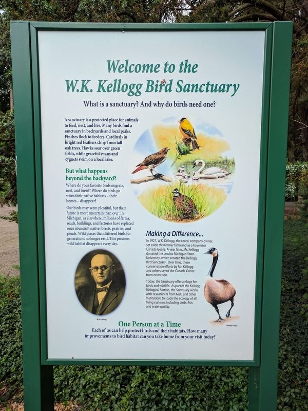 Welcome to the W.K. Kellogg Bird Sanctuary Marker image. Click for full size.