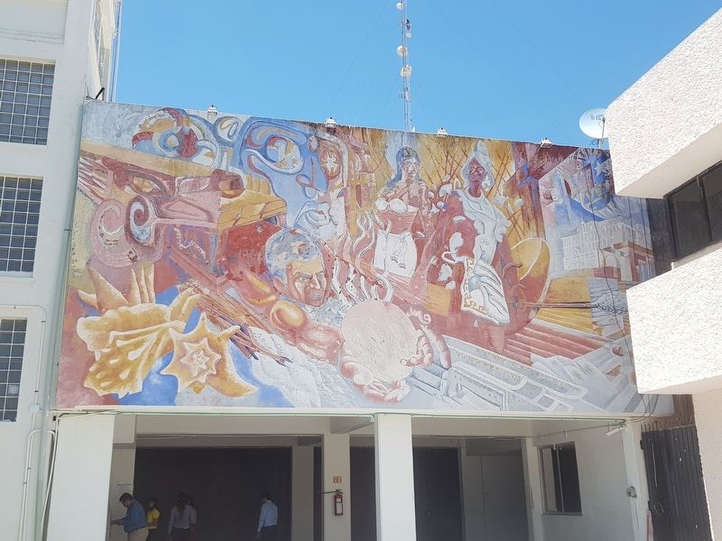 The nearby mural known as 'Mestizaje' by Nereo Galileo, (1979). image. Click for full size.